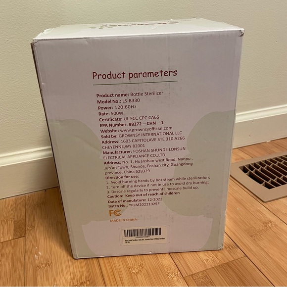 Grownsy Bottle Sterilizer Model LS-B330 - Picture 10 of 10